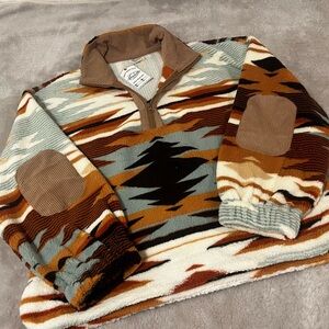 New In Very J Aztec 1/4 Zip Fleece Sweater